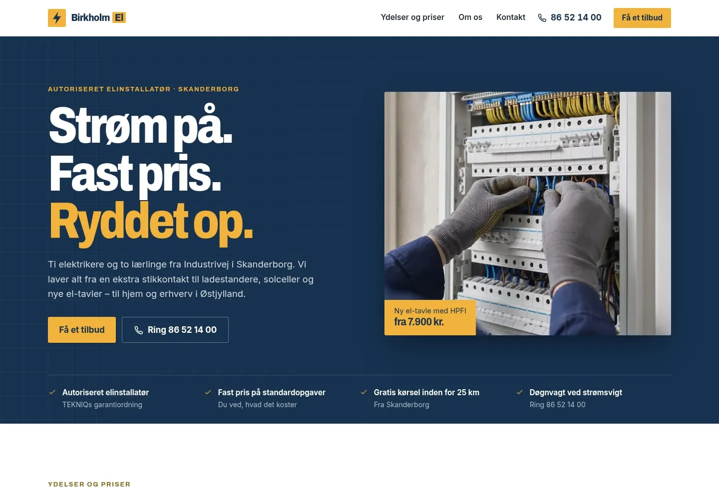 Eksempel på en hjemmeside lavet med Bedreside