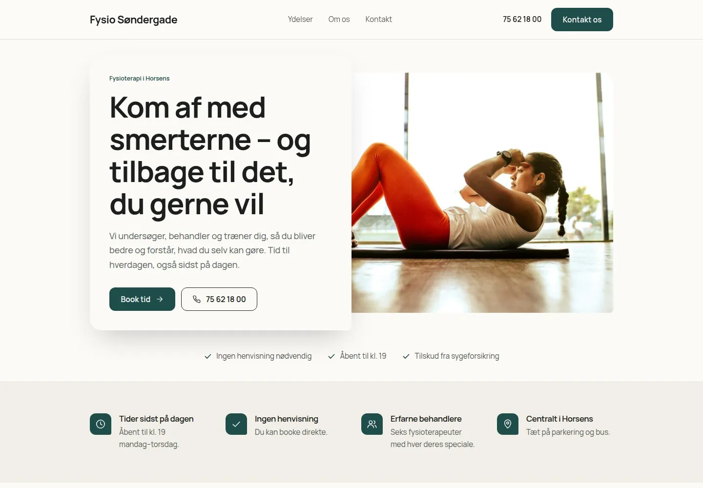 Eksempel på en hjemmeside i designretningen Lokal service